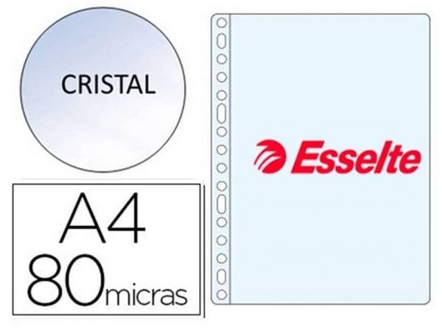 ESSELTE C.100 FUNDAS PP A4 80MC CRISTAL 46108