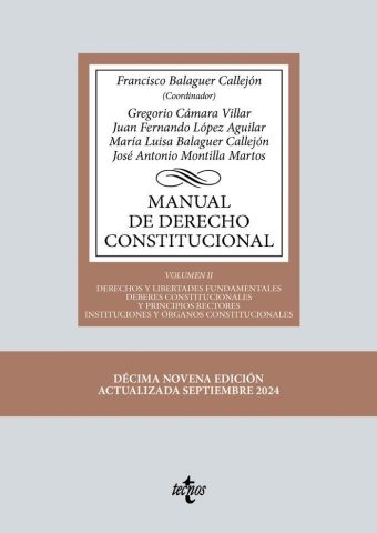 MANUAL DE DERECHO CONSTITUCIONAL VOL. II ED. 2024 (TECNOS)