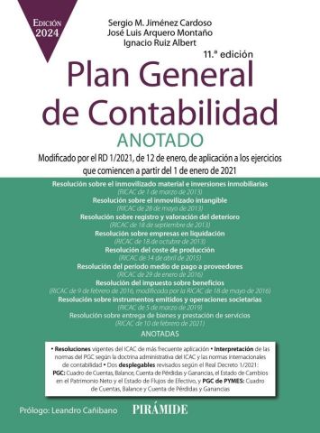 PLAN GENERAL DE CONTABIIDAD ANOTADO ED. 2024 (PIRÁMIDE)