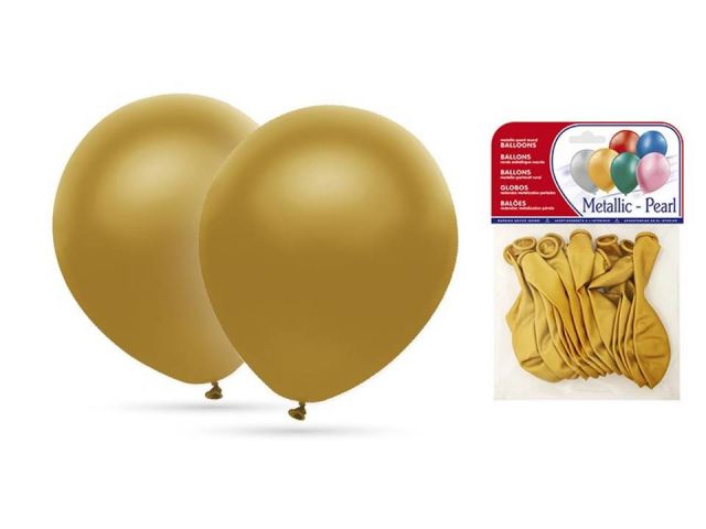 GLOBOS 22/24CM BOLSA 15 UNID ORO