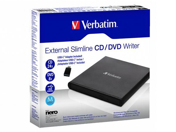 VERBATIM EXTERNAL SLIMLINE GRABADORA CD/DVD W  NEW