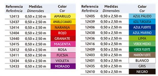 P.10 ROLLOS PAPEL CRESPON 0,5x2,5mt. AMARILLO CANA