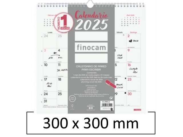 FINOCAM CALENDARIO PARED ESCRIBIR 30x30 CHIC.BLANCO  25