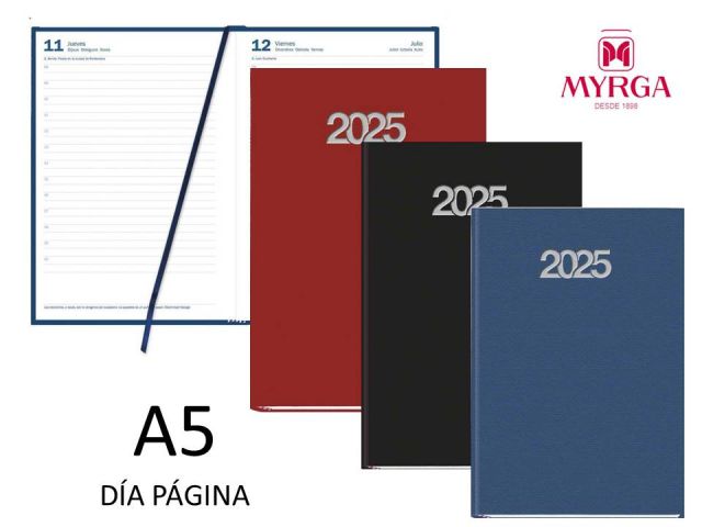 AGENDA ENCUAD. A5 DIA PAG. MYRGA PRAXIS AZUL 2025 