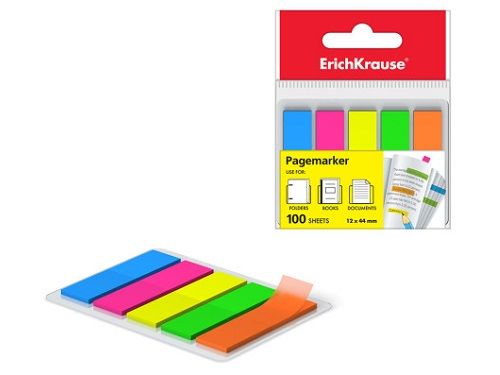 EK BLISTER 100 MARCAPAGINAS REMOVIBLES NEON  31177 12X44MM 5 COLORES