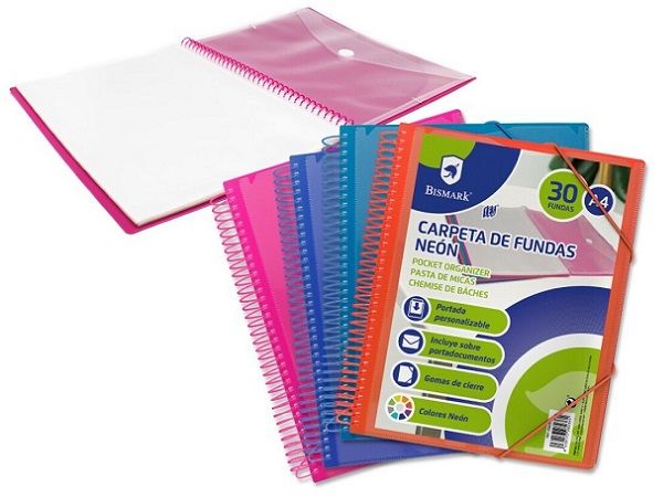 CARPETA 30 FUNDAS ESPIRAL COLORES SURTIDOS 328236