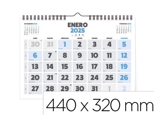 LDP CALENDARIO PARED  A3 44x32cm  NUM.GRANDES 2025