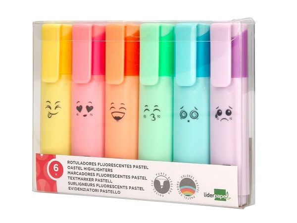 LDP ESTUCHE 6 MARCADOR FLUOR PASTEL EMOCIONES RT21